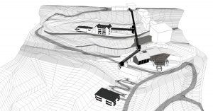 Cogne architecture project illustrated view, 3d curves