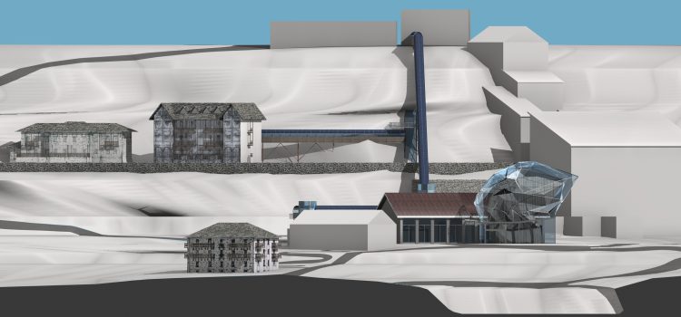 Cogne architecture project cross section view