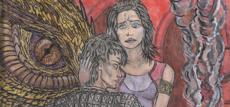 Prince Baelon, Queen Alysanne, Vhagar illustration; Fire & Blood by GRRM