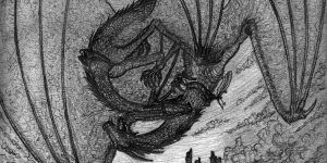 Targaryen princes dying in the dragon battle over Gods Eye's dark water