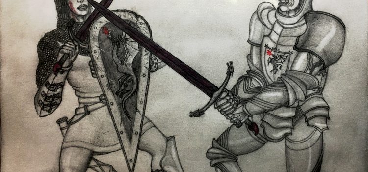 Bloodraven and Bittersteel duel at the Redgrass Field; from ‘The World of Ice and Fire’