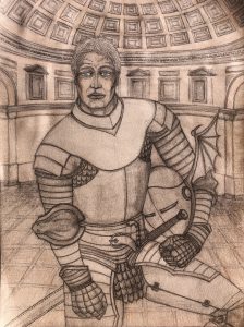 Ser Barristan Selmy in his Kinsguard armour with dragon wings helmet