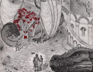 Daemon Targaryen greets Aemond one-eye, Harrenhal